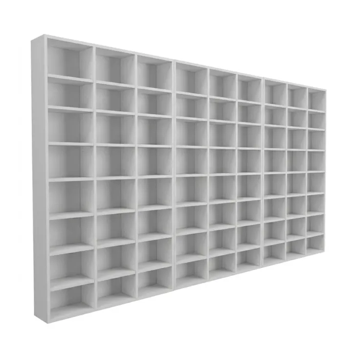 Libreria da parete 305x178h cm moderna soggiorno bianco Macondo 3