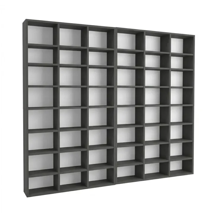 Libreria da parete 203x178h cm moderna soggiorno antracite Macondo 2