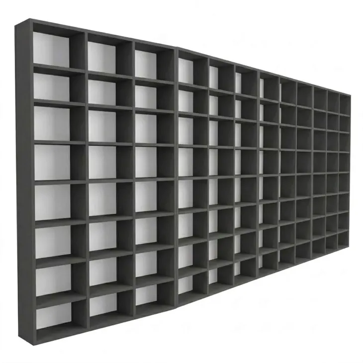 Libreria da parete 407x178h cm moderna soggiorno antracite Macondo 4