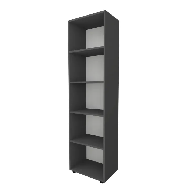 Libreria da parete 49x178h cm 5 ripiani ufficio multiuso antracite Arkiva