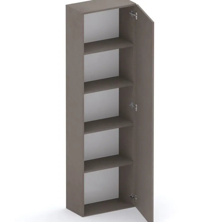 Libreria mobile multiuso scarpiera dispensa 195x186h rovere scuro marrone bronzo Sunset 1003