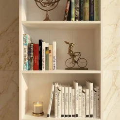 Libreria moderna 56x172cm 4 ripiani multiuso bianco Marvel