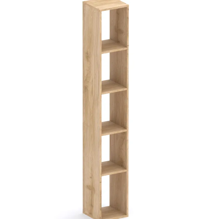 Libreria moderna 84x186h cm 2 ante beige rovere chiaro Sunset 1005
