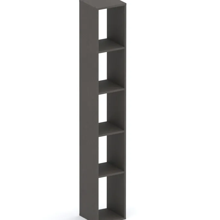 Libreria moderna 84x186h cm 2 ante bianco lucido ossido nero Sunset 1005