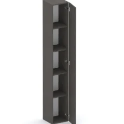 Libreria moderna 84x186h cm 2 ante ossido nero rovere chiaro Sunset 1005