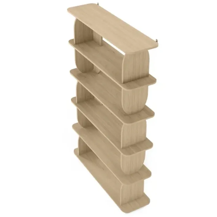 Libreria sospesa 120x185h cm moderna soggiorno rovere Bukly