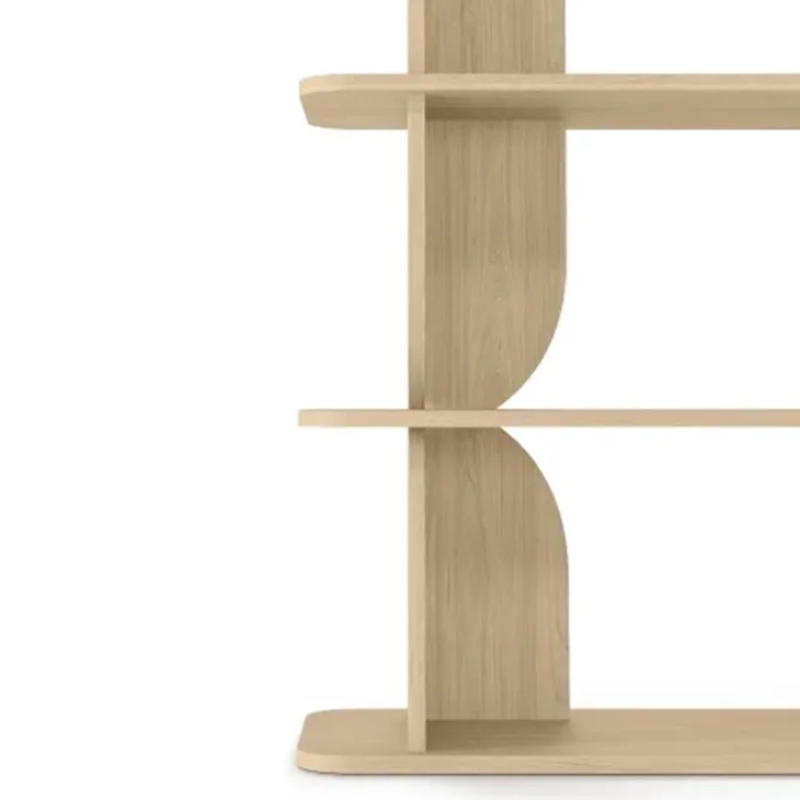 Libreria sospesa 120x185h cm moderna soggiorno rovere Bukly