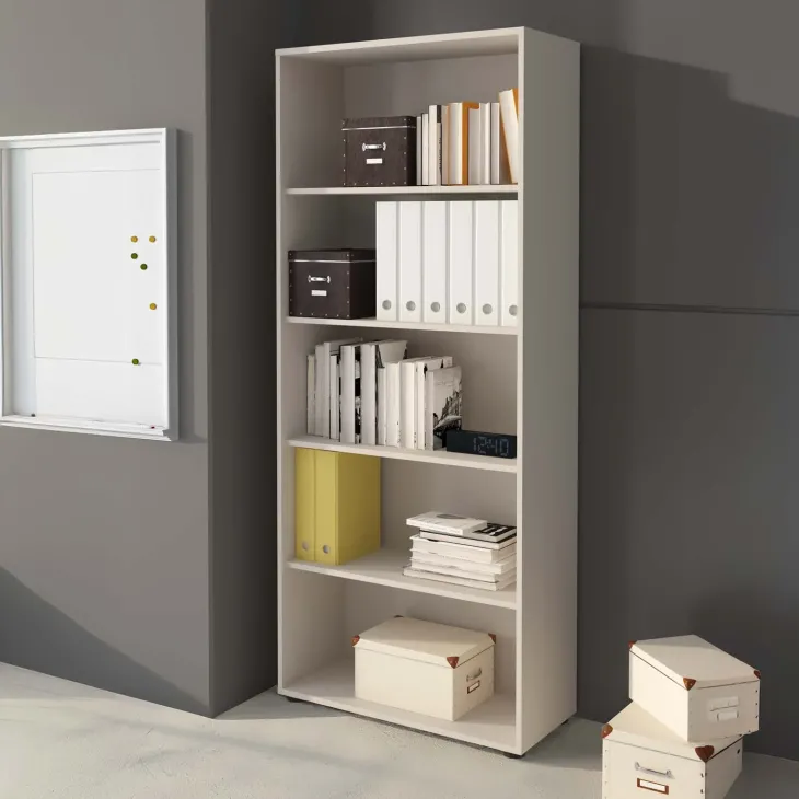 Libreria ufficio moderna 79x188cm beige cashmere Woody