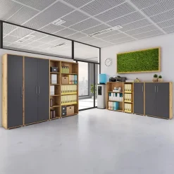 Libreria ufficio moderna 79x118h cm rovere Woody