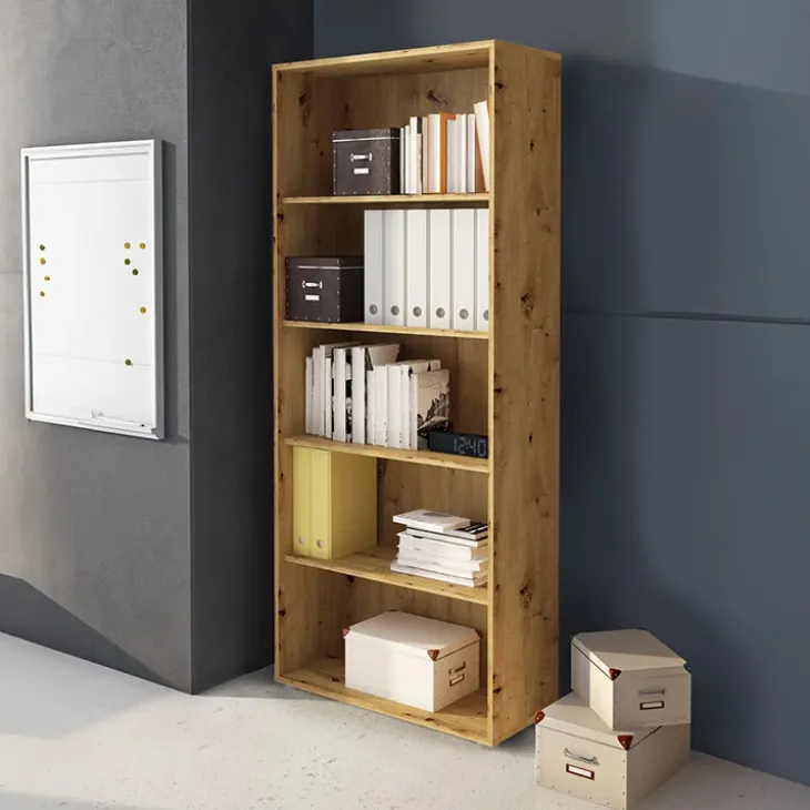 Libreria ufficio moderna 79x188h cm rovere Woody