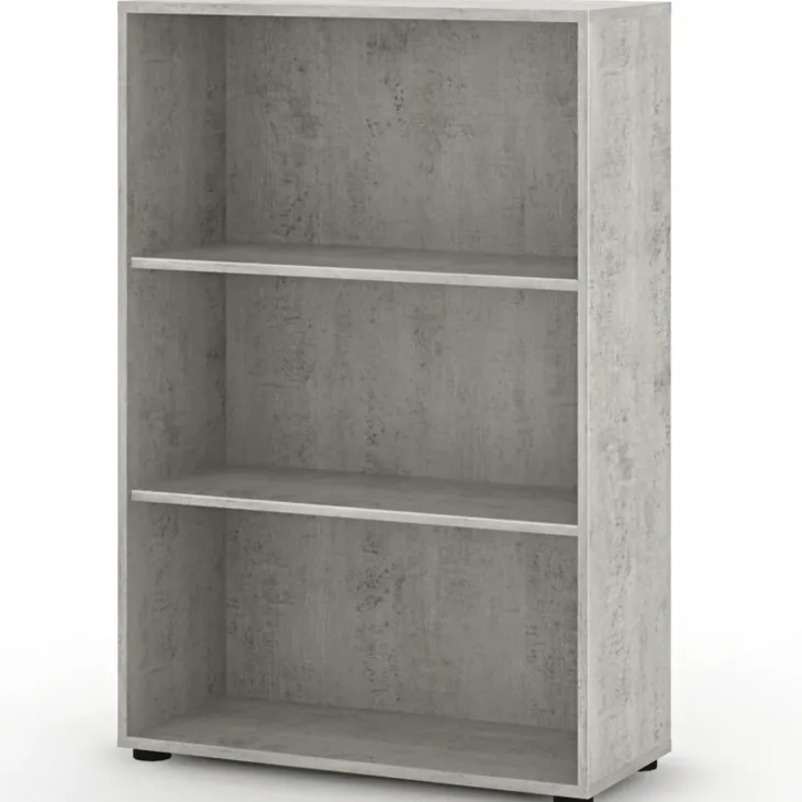 Libreria ufficio moderna 79x118h cm cemento Woody