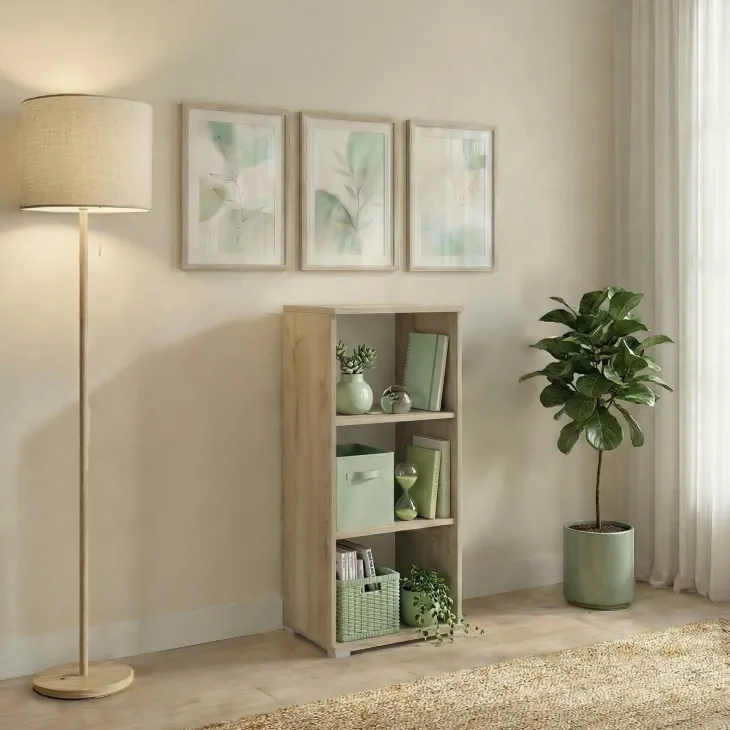 Libreria 40x106h cm a colonna 2 ripiani rovere Time G