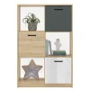 Libreria 80x120h cm 3 ante cameretta rovere antracite bianco Chiaretto