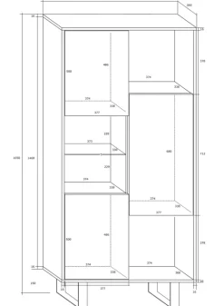 Libreria 80x165h cm 3 ante design moderna bianco opaco e lucido Star