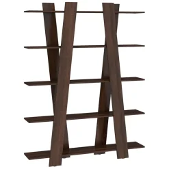 Libreria 150x194h cm design moderna da parete rovere scuro Cosmo