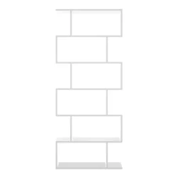 Libreria 80x192h cm design moderno bianco opaco Zaira