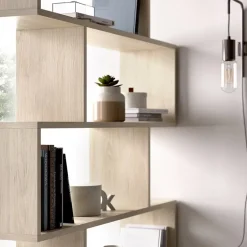 Libreria 80x192h cm design moderno rovere chiaro Zaira