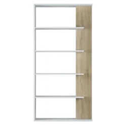 Libreria 90x180h cm moderna bianco opaco rovere Elira