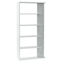Libreria 90x180h cm moderna bianco opaco cemento Elira