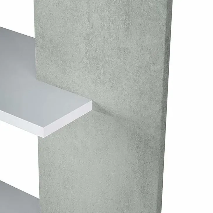 Libreria 90x180h cm moderna bianco opaco cemento Elira