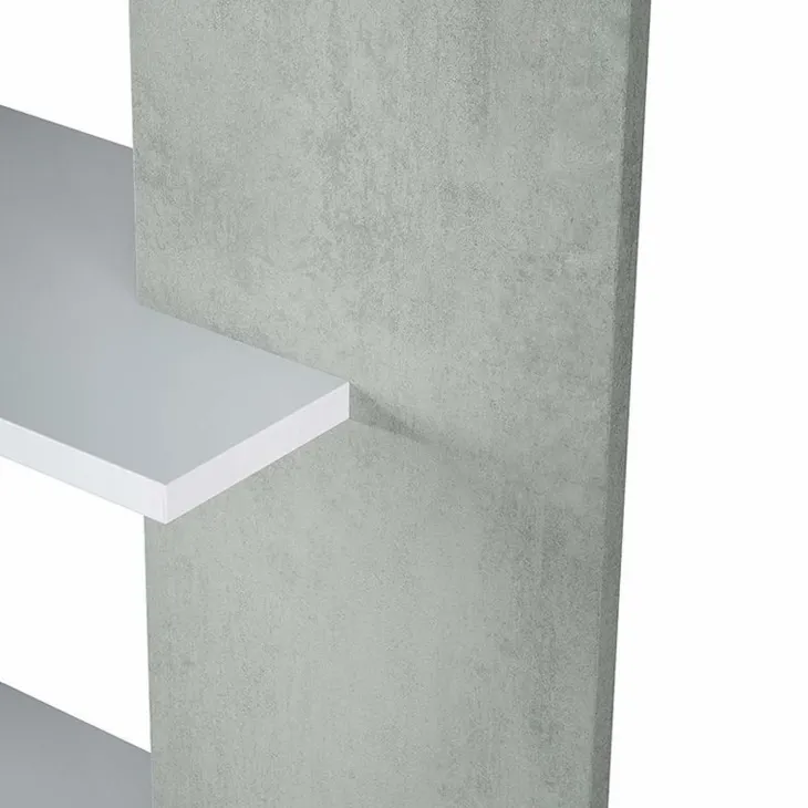 Libreria 180x180h cm moderna design bianco opaco cemento Aline 2