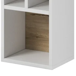Libreria 32x159h cm moderna design bianco rovere Tahiti