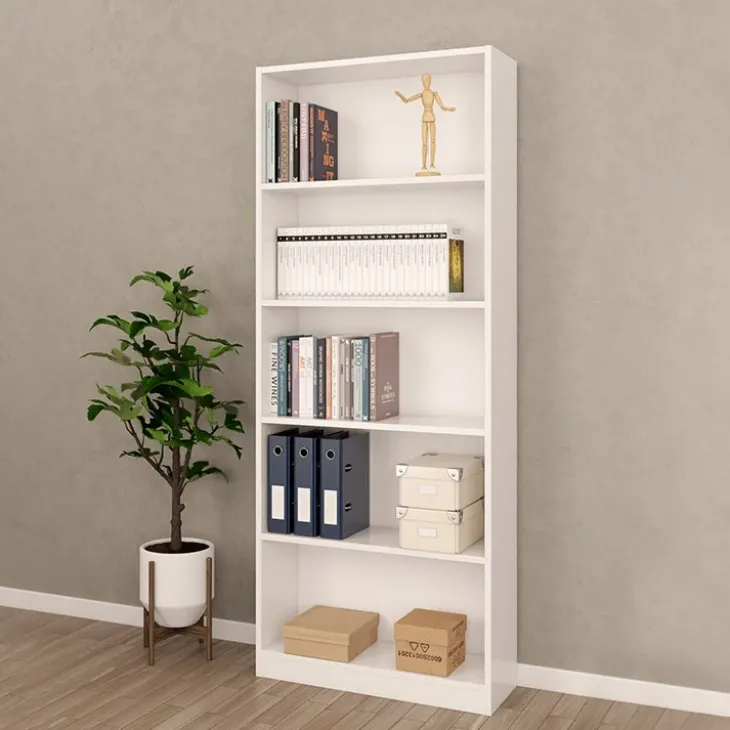 Libreria 80x201h cm moderna soggiorno bianco opaco Allan