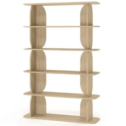 Libreria 120x185h cm moderna soggiorno rovere Bukly