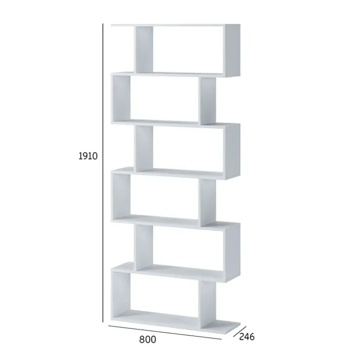 Libreria 80x191h cm ufficio moderna bianco opaco Carry