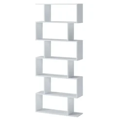Libreria 80x191h cm ufficio moderna bianco opaco Carry