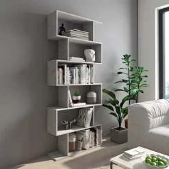 Libreria 80x191h cm ufficio moderna grigio Carry
