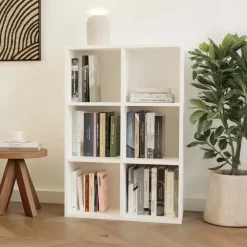Libreria 90x60h cm 6 vani a giorno bianco Giove