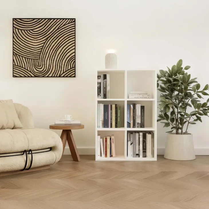 Libreria 90x60h cm 6 vani a giorno bianco Giove