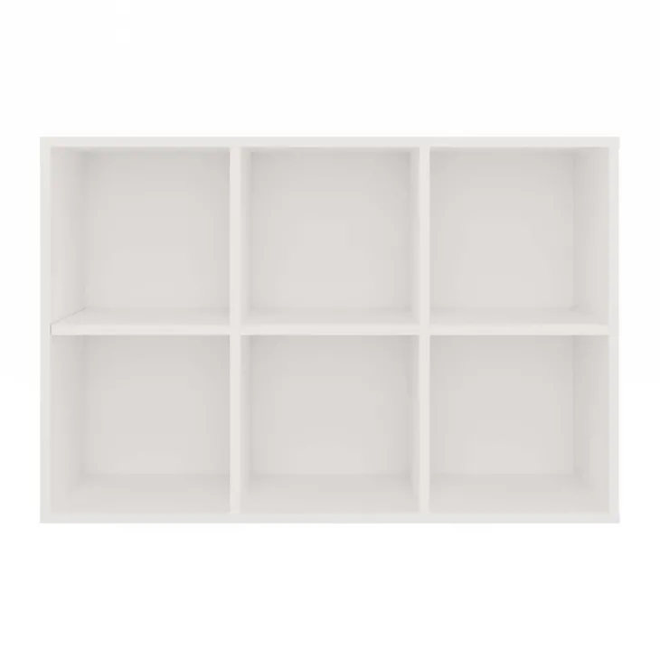 Libreria 90x60h cm 6 vani a giorno bianco Giove