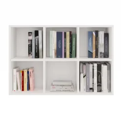 Libreria 90x60h cm 6 vani a giorno bianco Giove