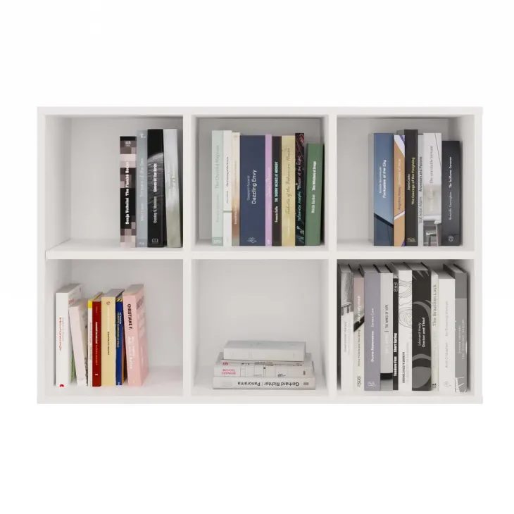 Libreria 90x60h cm 6 vani a giorno bianco Giove