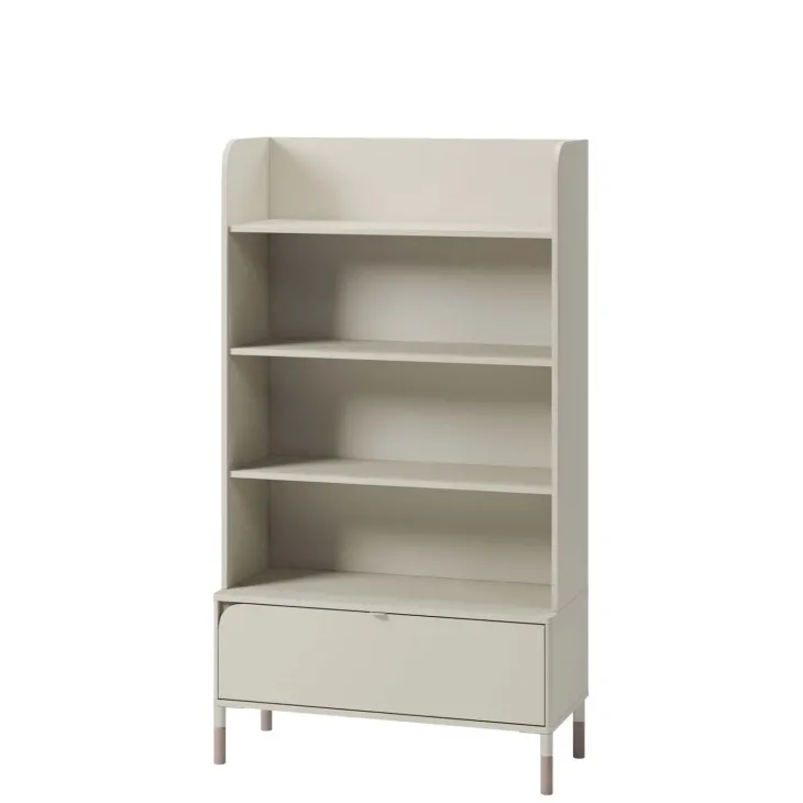 Libreria 89x159h cm 4 vani a vista 1 cassetto beige cashmere Rita