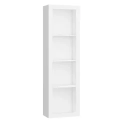 Libreria 60x198h cm 4 vani moderna soggiorno bianco opaco Xena