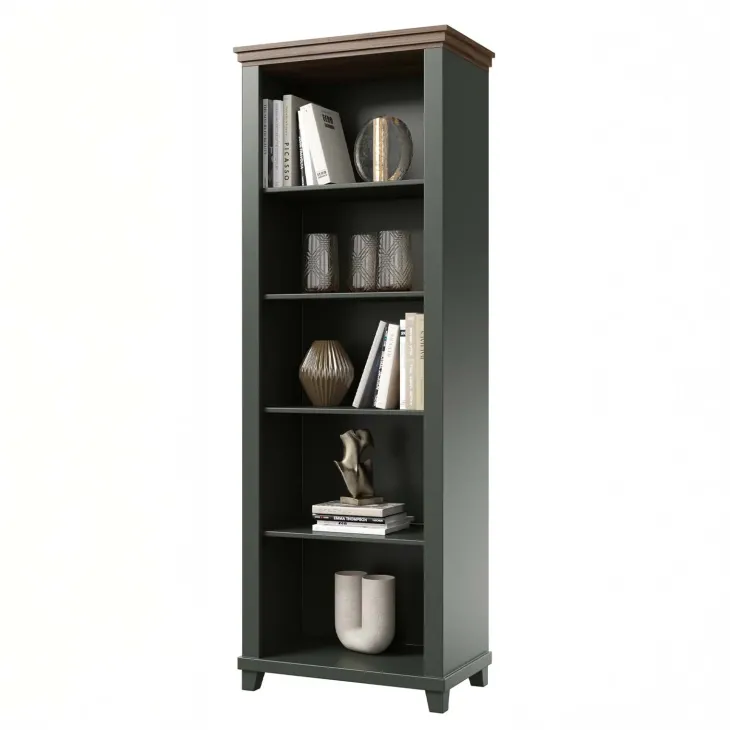 Libreria 71x200h cm 5 vani verde quercia Texel