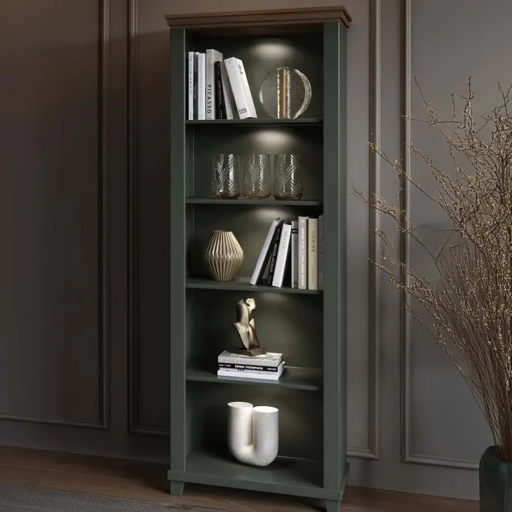 Libreria 71x200h cm 5 vani verde quercia Texel