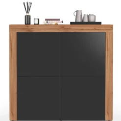 Madia alta moderna 140x130h cm antracite rovere Block