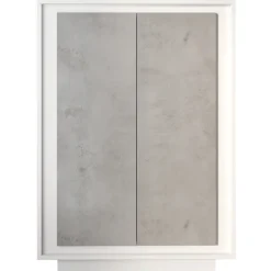 Madia alta 106x171h cm 2 ante bianco opaco grigio cemento Deluxe