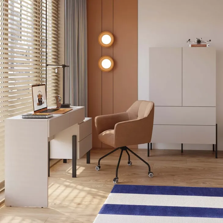 Madia alta 90x150h cm 2 ante 4 cassetti beige cashmere Simple