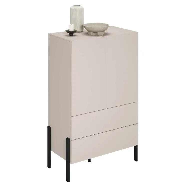 Madia alta 90x150h cm 2 ante 4 cassetti beige cashmere Simple