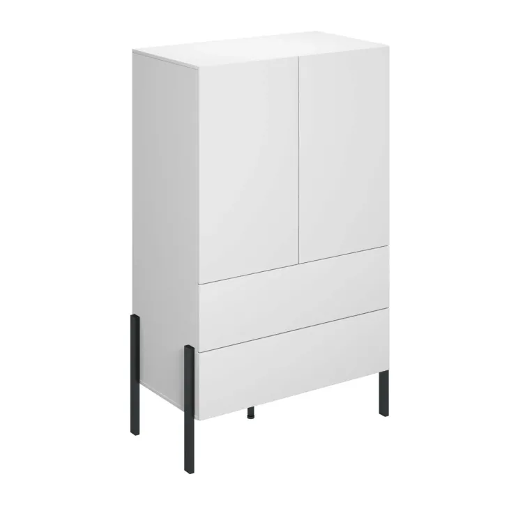 Madia alta 90x150h cm 2 ante 4 cassetti bianco Simple