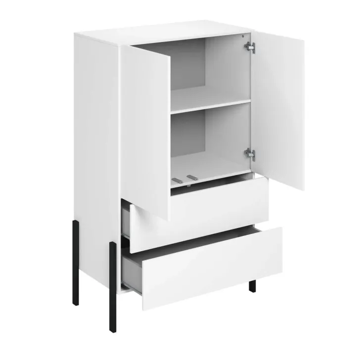 Madia alta 90x150h cm 2 ante 4 cassetti bianco Simple
