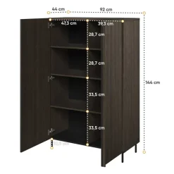 Madia alta 92x144h cm 2 ante wengè Blackwood