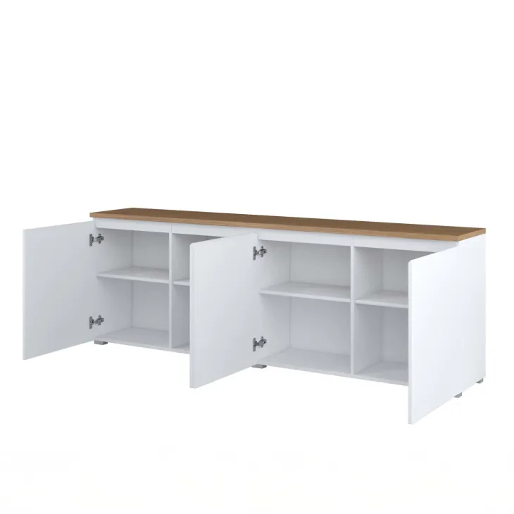 Madia moderna 200x68h cm 4 ante bianco rovere Ischia