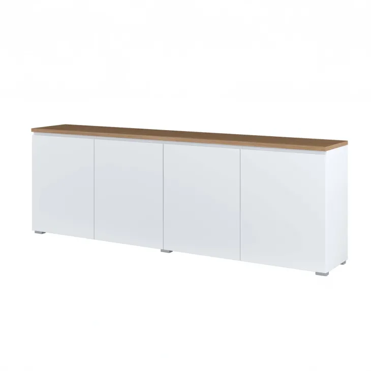Madia moderna 200x68h cm 4 ante bianco rovere Ischia