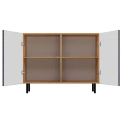 Madia moderna 100x78h cm 2 ante blu rovere cannettato Koreva